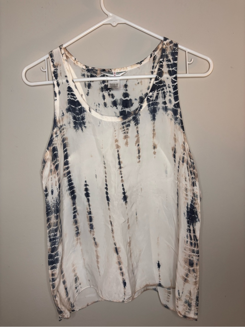 Hard Tail tie dye cream black racerback tank top size small